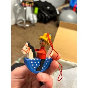 STEINBACH rare vintage wooden ornament, Rocking Horse